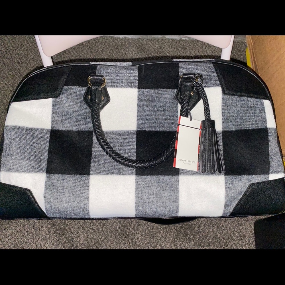 Adam Lippes for Target Buffalo plaid duffel bag